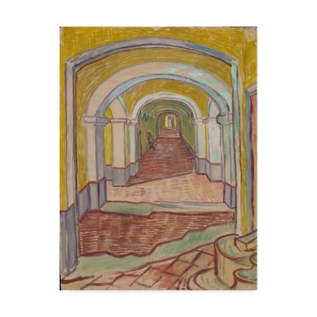 Vincent Van Gogh 'Corridor In The Asylum Paper' Canvas Art,24x32